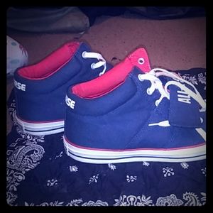 Red white and blue Converses